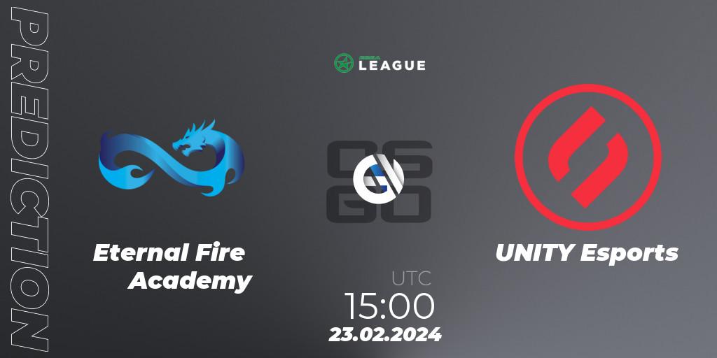 Prognose für das Spiel Eternal Fire Academy VS UNITY Esports. 23.02.24. CS2 (CS:GO) - ESEA Season 48: Advanced Division - Europe