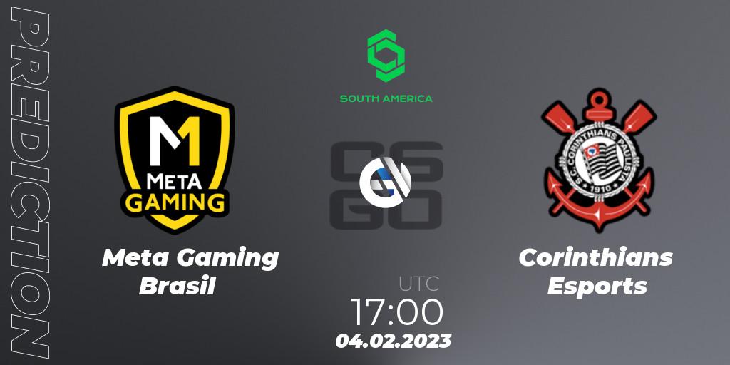Prognose für das Spiel Meta Gaming Brasil VS Corinthians Esports. 04.02.23. CS2 (CS:GO) - CCT South America Series #4