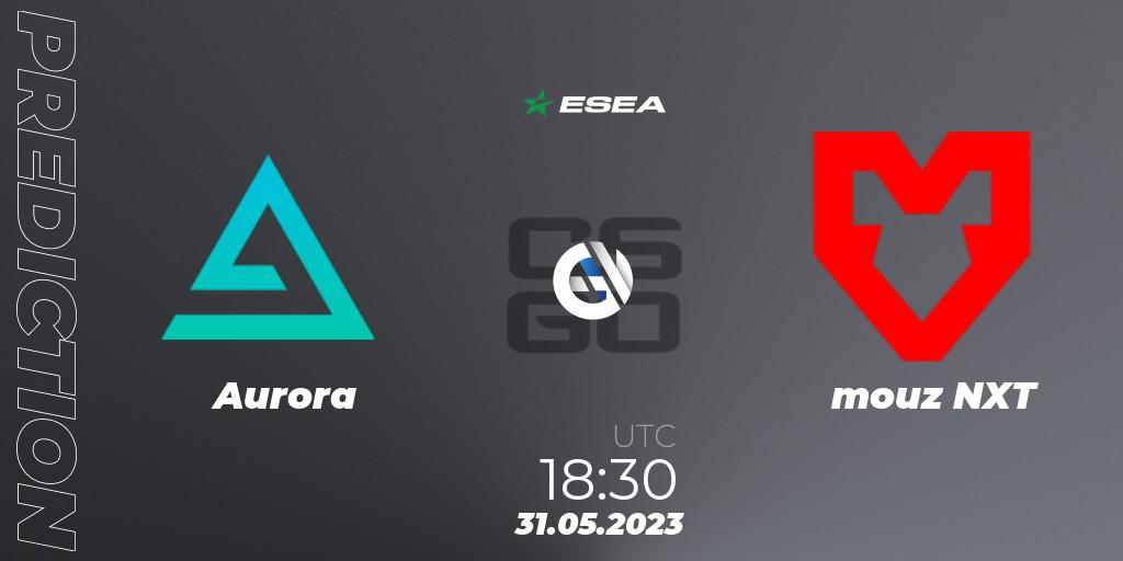 Prognose für das Spiel Aurora VS mouz NXT. 31.05.23. CS2 (CS:GO) - ESEA Advanced Season 45 Europe