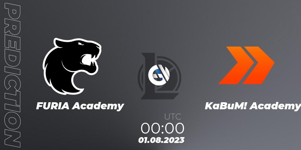 Prognose für das Spiel FURIA Academy VS KaBuM! Academy. 01.08.2023 at 00:00. LoL - CBLOL Academy Split 2 2023 - Group Stage