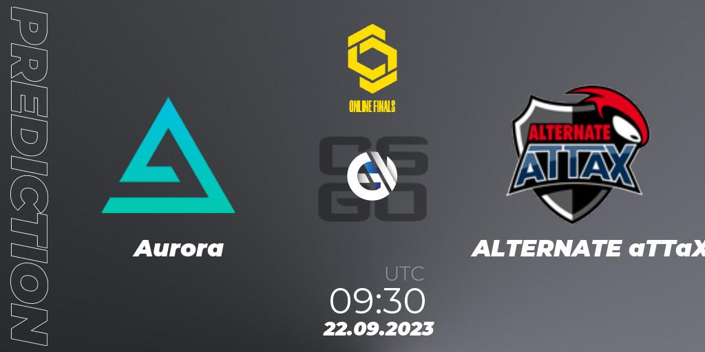 Prognose für das Spiel Aurora VS ALTERNATE aTTaX. 22.09.23. CS2 (CS:GO) - CCT Online Finals #3
