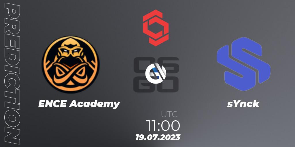 Prognose für das Spiel ENCE Academy VS sYnck. 19.07.2023 at 11:00. Counter-Strike (CS2) - CCT Central Europe Series #7