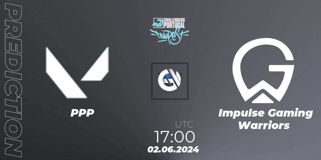 Prognose für das Spiel PPP VS Impulse Gaming Warriors. 02.06.2024 at 16:00. VALORANT - VALORANT Challengers 2024 Portugal: Tempest Split 2