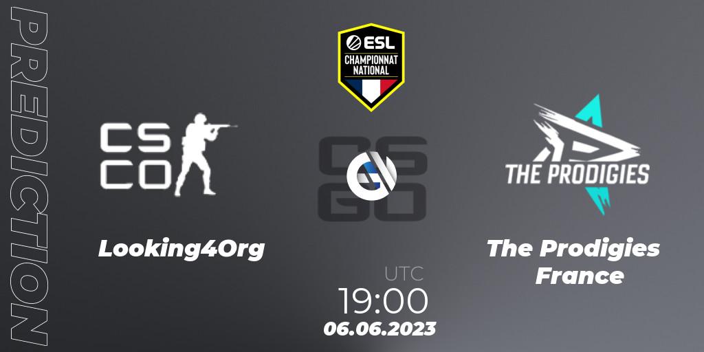 Prognose für das Spiel Looking4Org VS The Prodigies France. 06.06.2023 at 19:00. Counter-Strike (CS2) - ESL Championnat National Spring 2023
