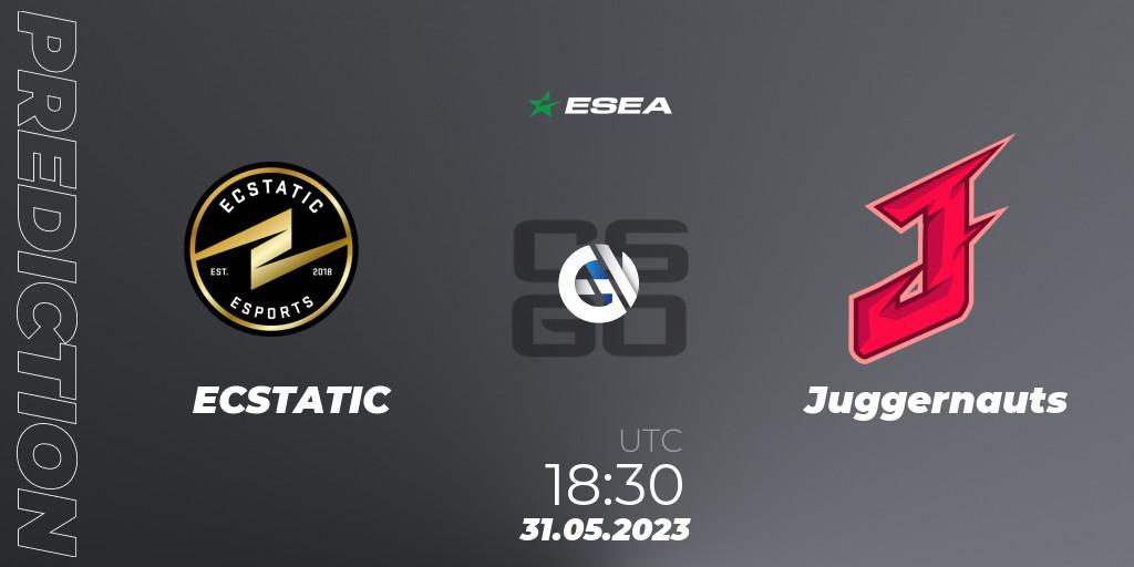 Prognose für das Spiel ECSTATIC VS Juggernauts. 31.05.23. CS2 (CS:GO) - ESEA Advanced Season 45 Europe