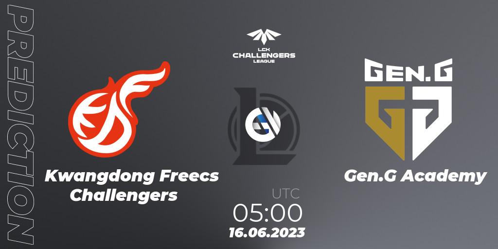 Prognose für das Spiel Kwangdong Freecs Challengers VS Gen.G Academy. 16.06.23. LoL - LCK Challengers League 2023 Summer - Group Stage
