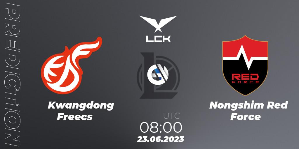 Prognose für das Spiel Kwangdong Freecs VS Nongshim Red Force. 23.06.23. LoL - LCK Summer 2023 Regular Season