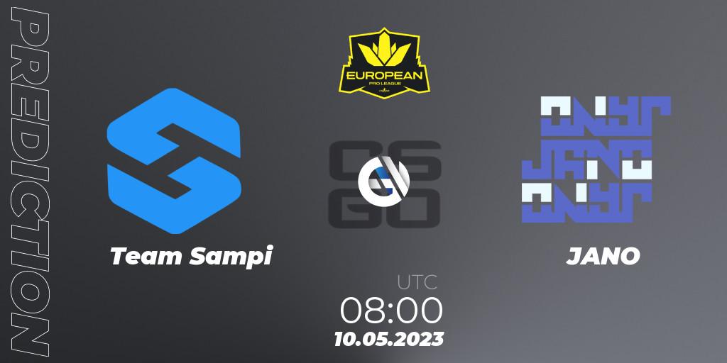 Prognose für das Spiel Team Sampi VS JANO. 10.05.2023 at 08:00. Counter-Strike (CS2) - European Pro League Season 8: Division 2