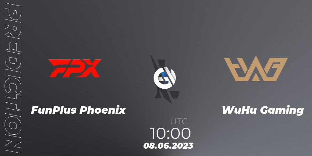 Prognose für das Spiel FunPlus Phoenix VS WuHu Gaming. 08.06.23. Wild Rift - WRL Asia 2023 - Season 1 - Regular Season