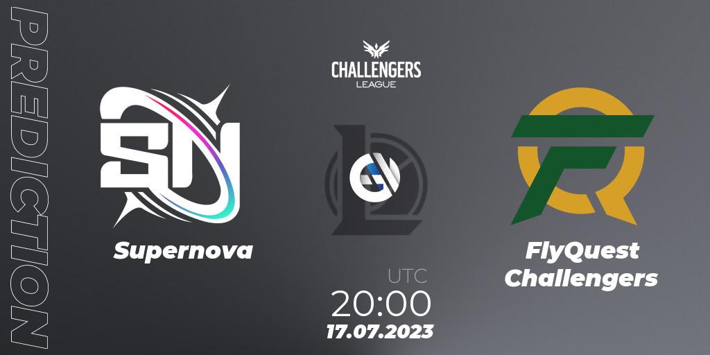 Prognose für das Spiel Supernova VS FlyQuest Challengers. 17.07.2023 at 20:00. LoL - North American Challengers League 2023 Summer - Group Stage