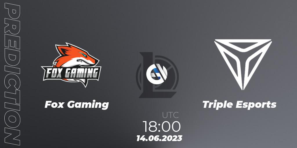 Prognose für das Spiel Fox Gaming VS Triple Esports. 14.06.23. LoL - Arabian League Summer 2023 - Group Stage