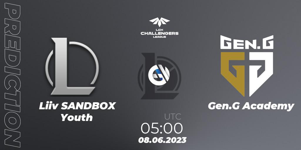 Prognose für das Spiel Liiv SANDBOX Youth VS Gen.G Academy. 08.06.23. LoL - LCK Challengers League 2023 Summer - Group Stage