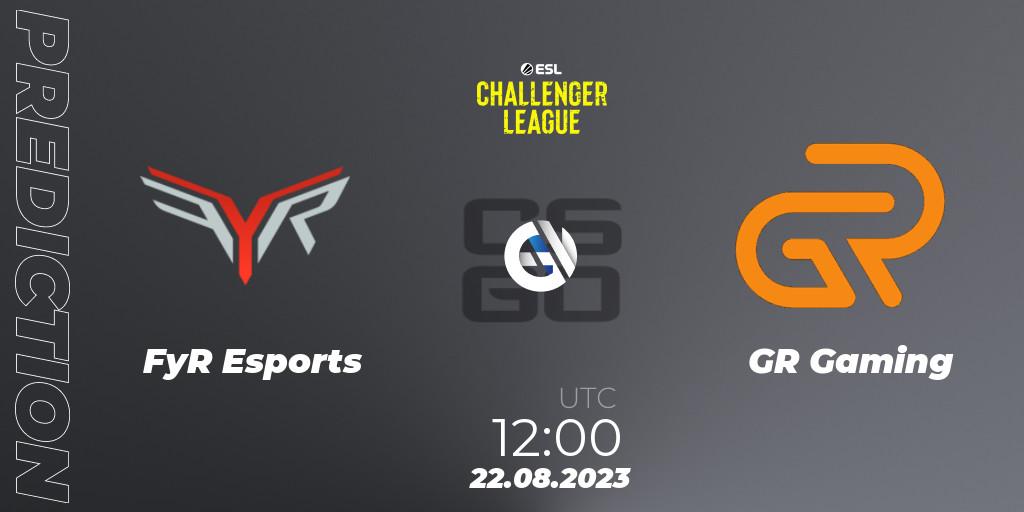 Prognose für das Spiel FyR Esports VS GR Gaming. 22.08.23. CS2 (CS:GO) - ESL Challenger League Season 46: Asia-Pacific