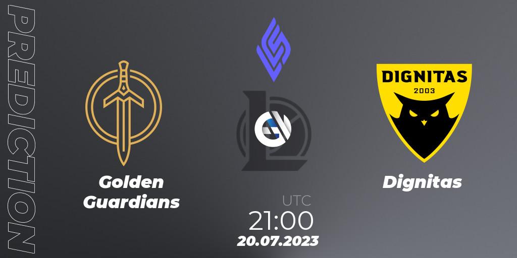Prognose für das Spiel Golden Guardians VS Dignitas. 21.07.23. LoL - LCS Summer 2023 - Group Stage