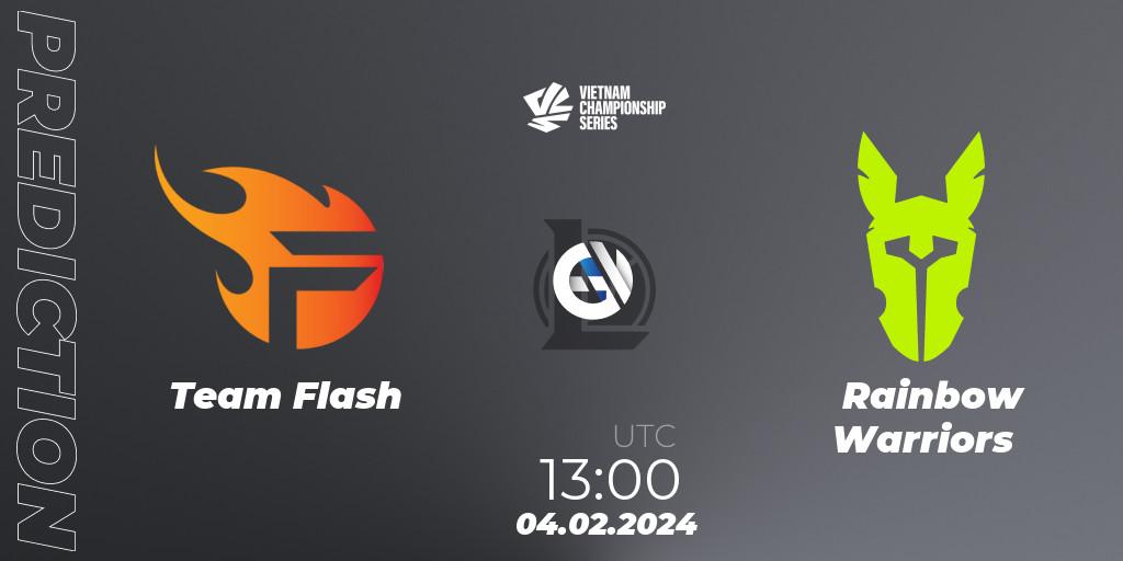 Prognose für das Spiel Team Flash VS Rainbow Warriors. 04.02.24. LoL - VCS Dawn 2024 - Group Stage