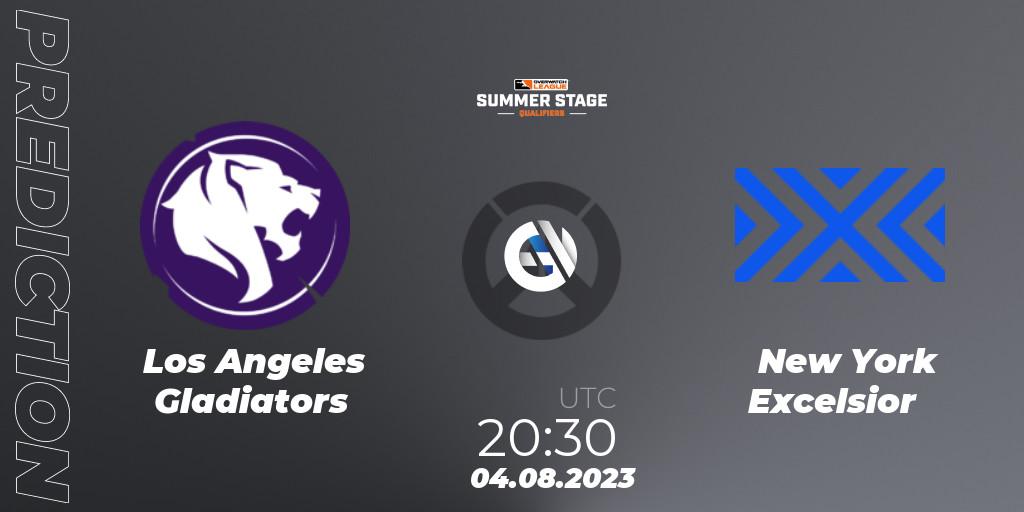 Prognose für das Spiel Los Angeles Gladiators VS New York Excelsior. 04.08.23. Overwatch - Overwatch League 2023 - Summer Stage Qualifiers
