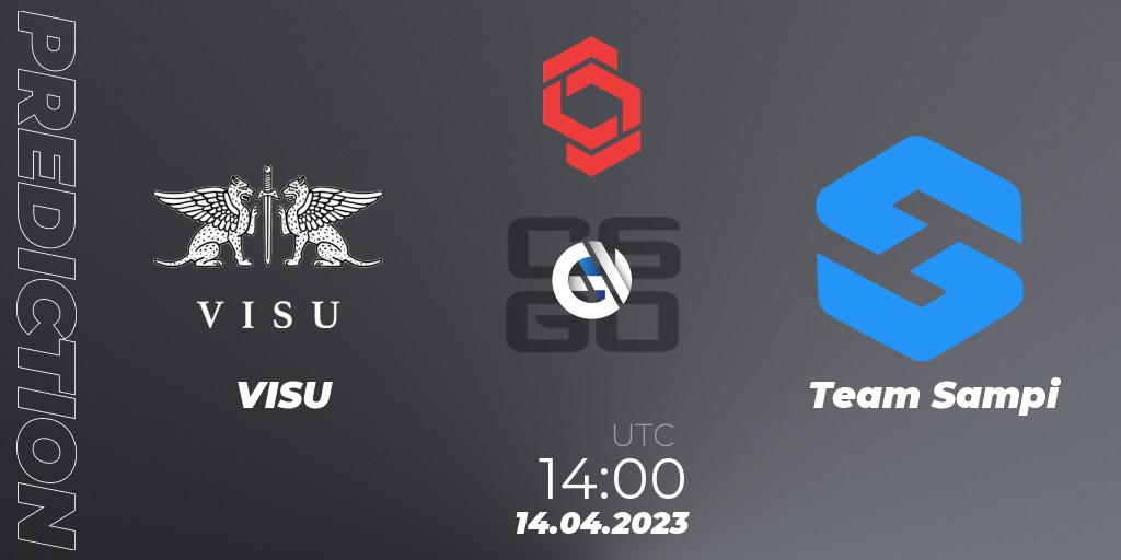 Prognose für das Spiel VISU VS Team Sampi. 14.04.2023 at 14:00. Counter-Strike (CS2) - CCT Central Europe Series #6: Closed Qualifier