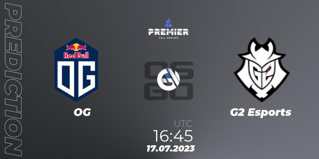 Prognose für das Spiel OG VS G2 Esports. 17.07.23. CS2 (CS:GO) - BLAST Premier Fall Groups 2023