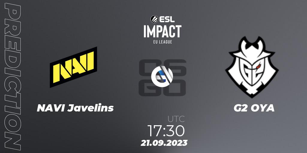 Prognose für das Spiel NAVI Javelins VS G2 OYA. 21.09.23. CS2 (CS:GO) - ESL Impact League Season 4: European Division