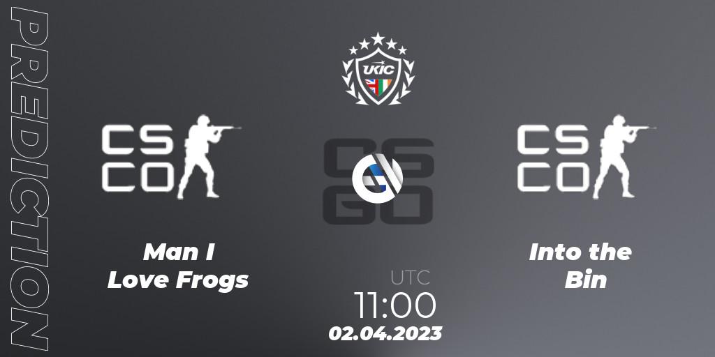 Prognose für das Spiel Man I Love Frogs VS Into the Bin. 02.04.23. CS2 (CS:GO) - UKIC Invitational Spring 2023