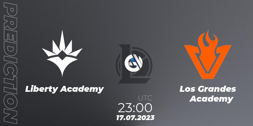 Prognose für das Spiel Liberty Academy VS Los Grandes Academy. 17.07.2023 at 23:00. LoL - CBLOL Academy Split 2 2023 - Group Stage