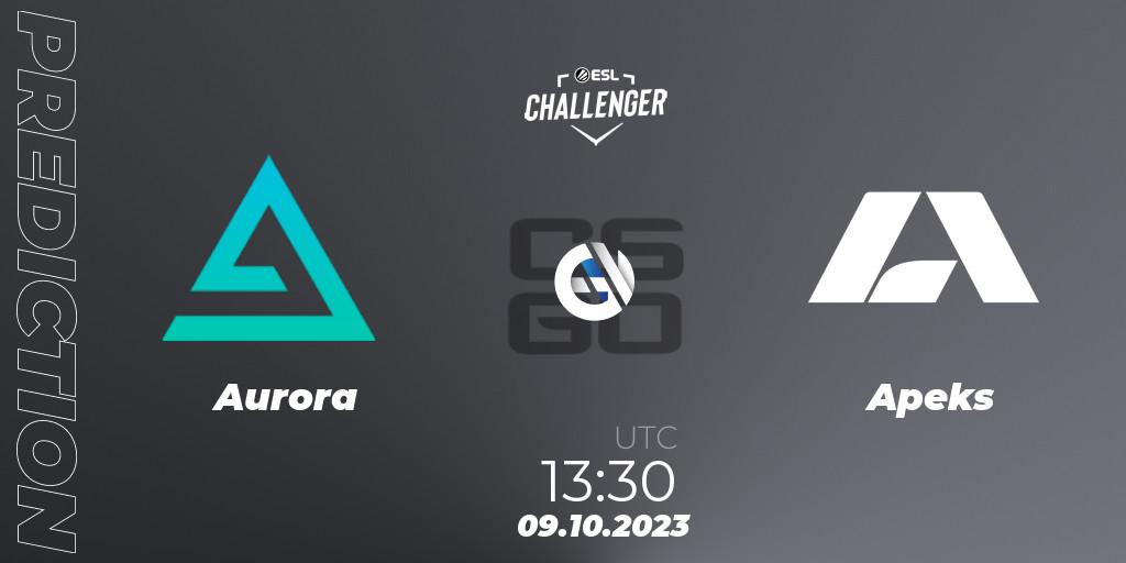Prognose für das Spiel Aurora VS Apeks. 09.10.23. CS2 (CS:GO) - ESL Challenger at DreamHack Winter 2023: European Qualifier