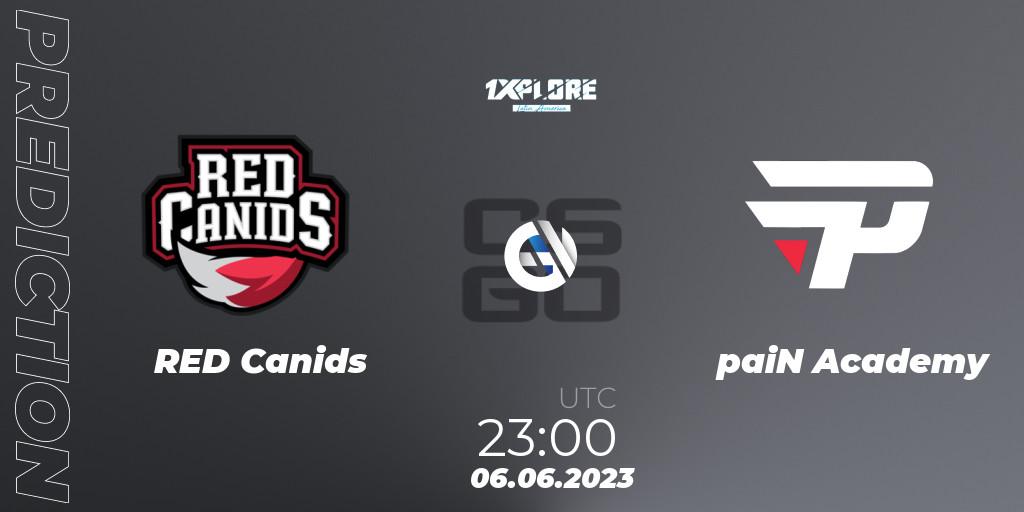 Prognose für das Spiel RED Canids VS paiN Academy. 06.06.23. CS2 (CS:GO) - 1XPLORE Latin America Cup 1