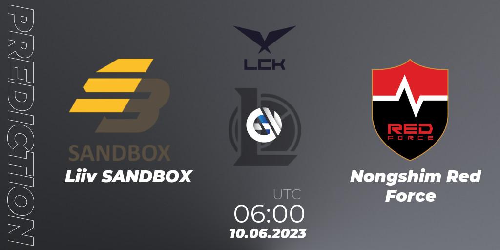 Prognose für das Spiel Liiv SANDBOX VS Nongshim Red Force. 10.06.23. LoL - LCK Summer 2023 Regular Season