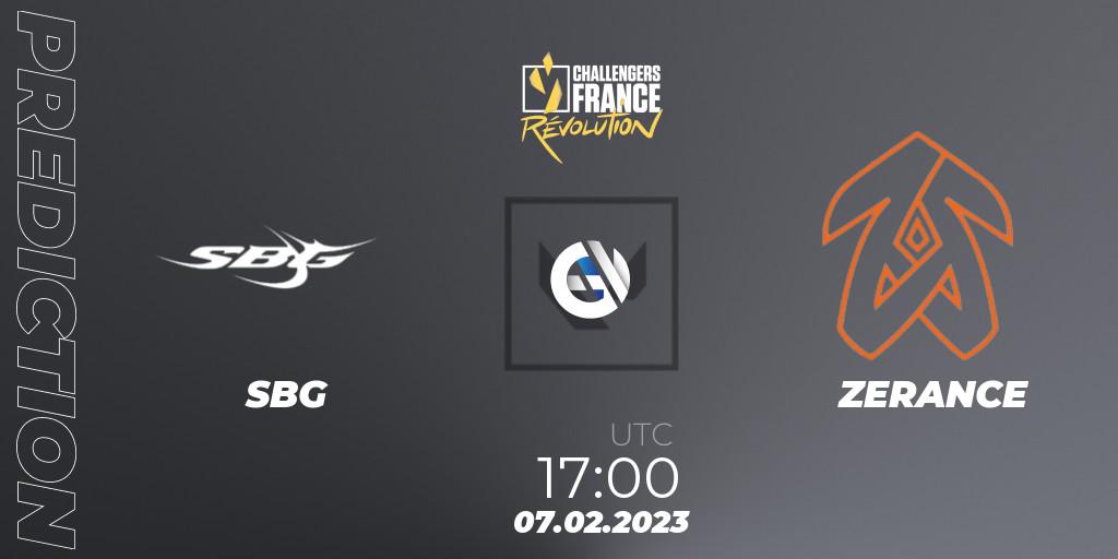 Prognose für das Spiel SBG VS ZERANCE. 07.02.23. VALORANT - VALORANT Challengers 2023 France: Revolution Split 1