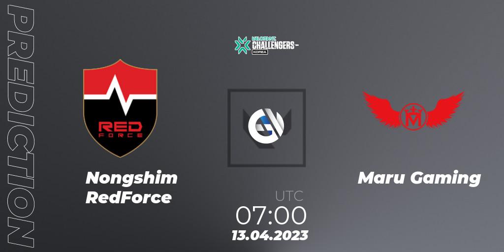 Prognose für das Spiel Nongshim RedForce VS Maru Gaming. 13.04.2023 at 07:00. VALORANT - VALORANT Challengers 2023: Korea Split 2 - Regular League