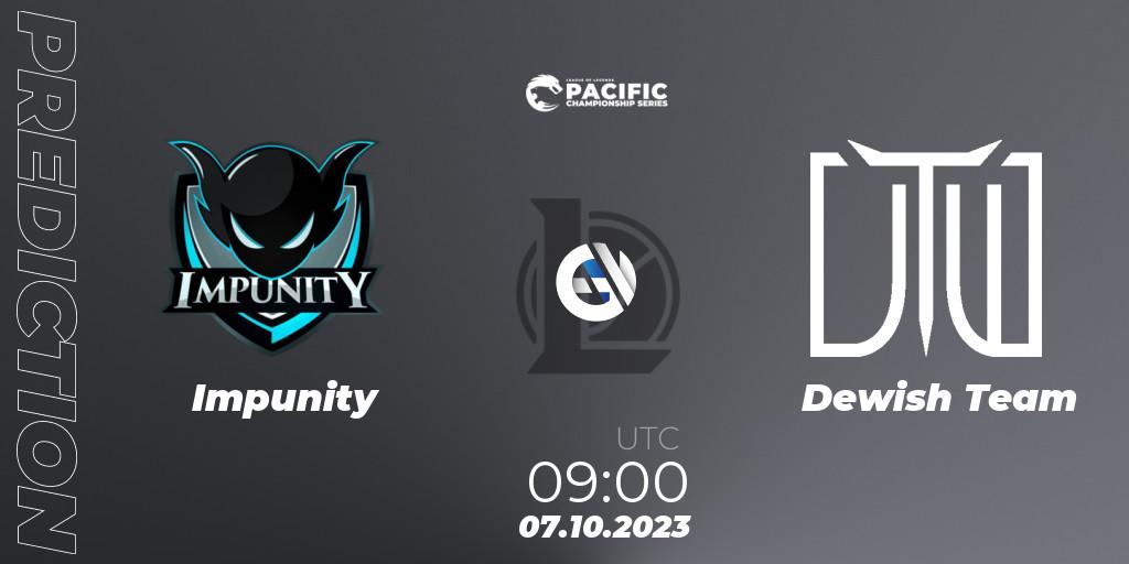 Prognose für das Spiel Impunity VS Dewish Team. 07.10.23. LoL - PCS Spring 2024 - Promotion
