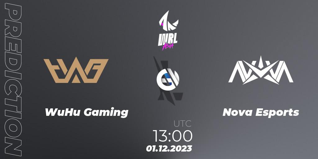 Prognose für das Spiel WuHu Gaming VS Nova Esports. 01.12.23. Wild Rift - WRL Asia 2023 - Season 2 - Regular Season