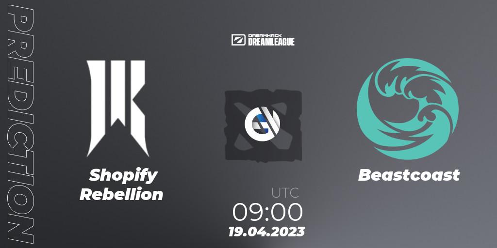 Prognose für das Spiel Shopify Rebellion VS Beastcoast. 19.04.23. Dota 2 - DreamLeague Season 19 - Group Stage 2
