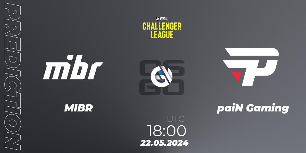 Prognose für das Spiel MIBR VS paiN Gaming. 22.05.2024 at 18:00. Counter-Strike (CS2) - ESL Challenger League Season 47: South America