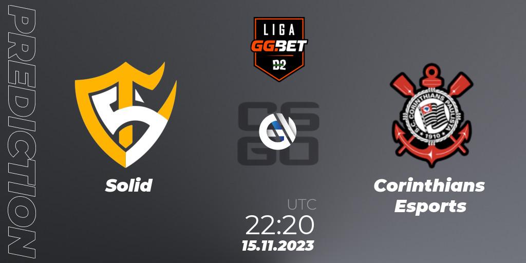 Prognose für das Spiel Solid VS Corinthians Esports. 21.11.2023 at 20:00. Counter-Strike (CS2) - Dust2 Brasil Liga Season 2