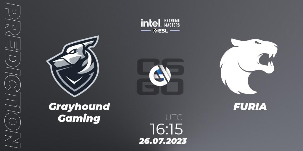Prognose für das Spiel Grayhound Gaming VS FURIA. 26.07.23. CS2 (CS:GO) - IEM Cologne 2023 - Play-In