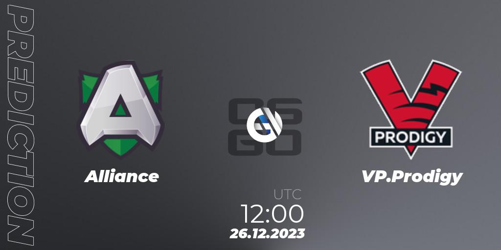 Prognose für das Spiel Alliance VS VP.Prodigy. 26.12.2023 at 12:00. Counter-Strike (CS2) - Betswap Winter Cup 2023