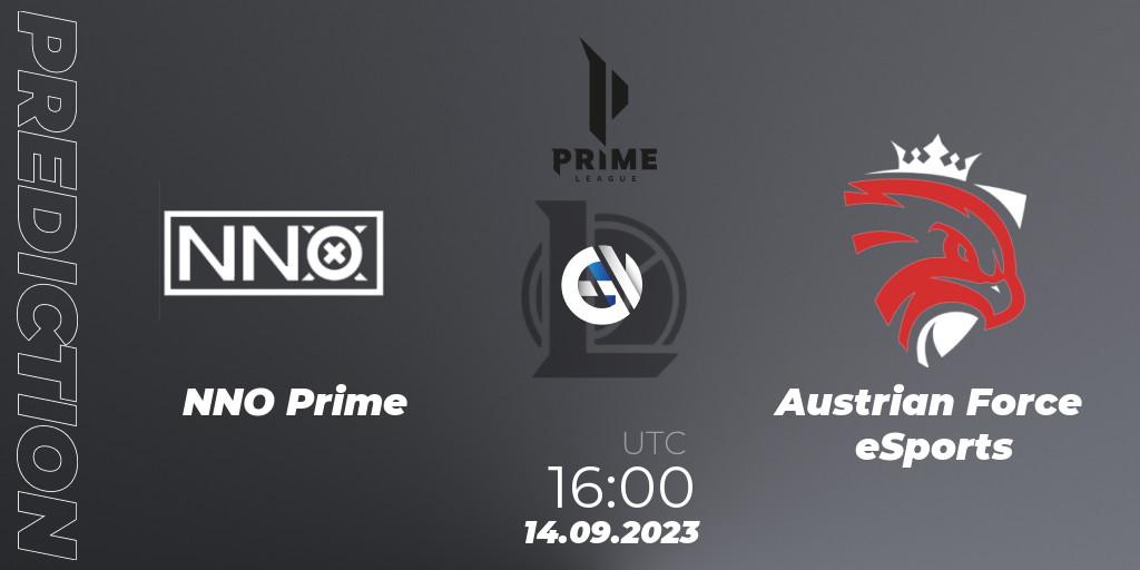 Prognose für das Spiel NNO Prime VS Austrian Force eSports. 14.09.2023 at 16:00. LoL - Prime League 2024 - Promotion Tournament