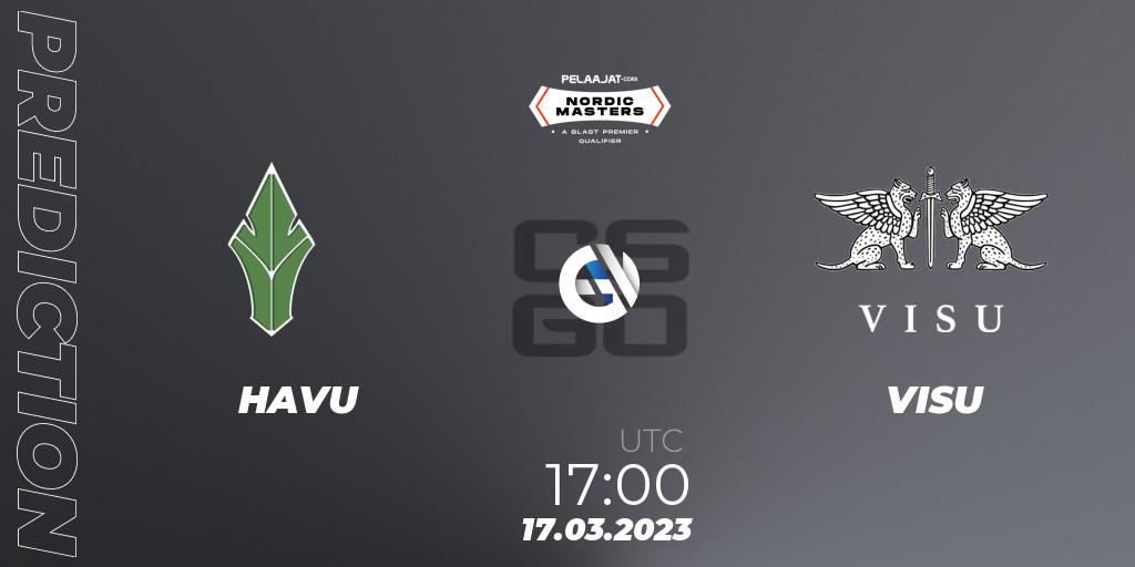 Prognose für das Spiel HAVU VS VISU. 17.03.2023 at 17:00. Counter-Strike (CS2) - Pelaajat Nordic Masters Spring 2023 - BLAST Premier Qualifier
