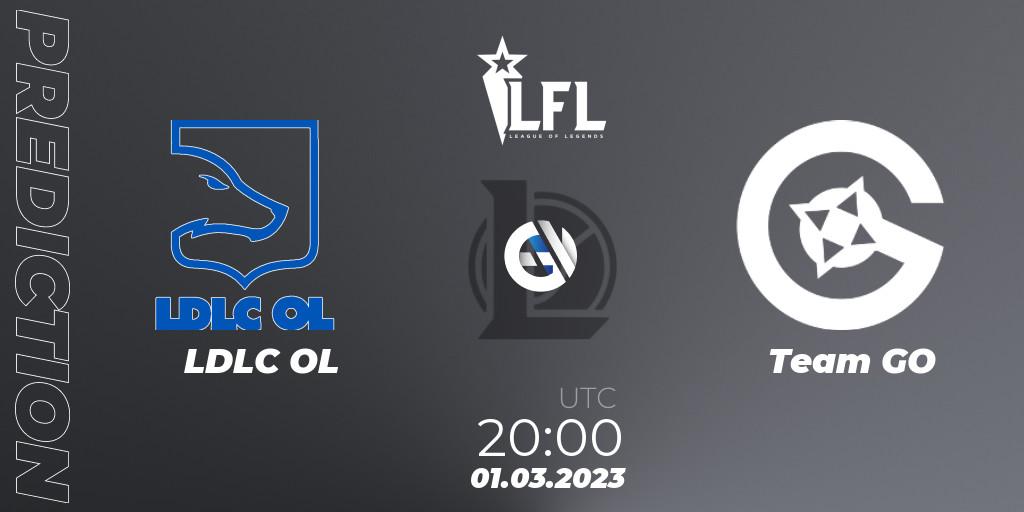 Prognose für das Spiel LDLC OL VS Team GO. 01.03.23. LoL - LFL Spring 2023 - Group Stage