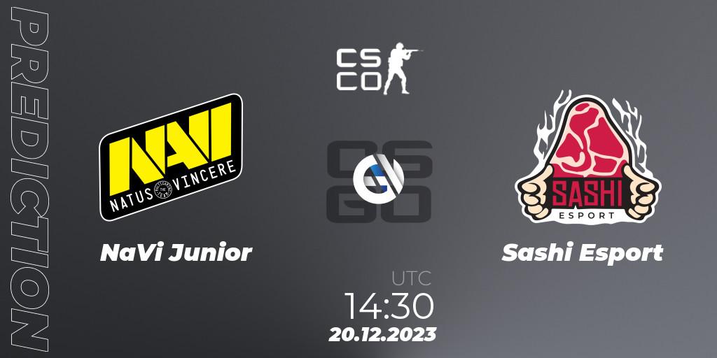 Prognose für das Spiel NaVi Junior VS Sashi Esport. 20.12.2023 at 14:00. Counter-Strike (CS2) - European Pro League Season 13: Division 2