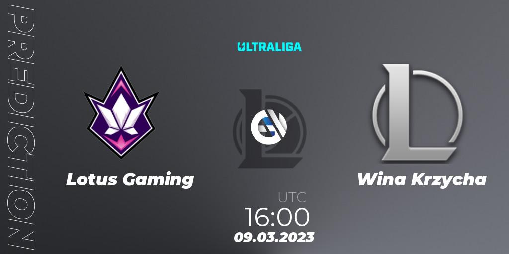 Prognose für das Spiel Lotus Gaming VS Wina Krzycha. 09.03.23. LoL - Ultraliga 2nd Division Season 6