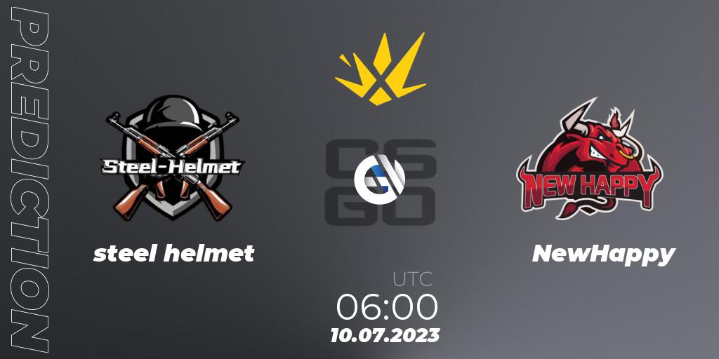 Prognose für das Spiel steel helmet VS NewHappy. 10.07.2023 at 06:00. Counter-Strike (CS2) - XSE Pro League