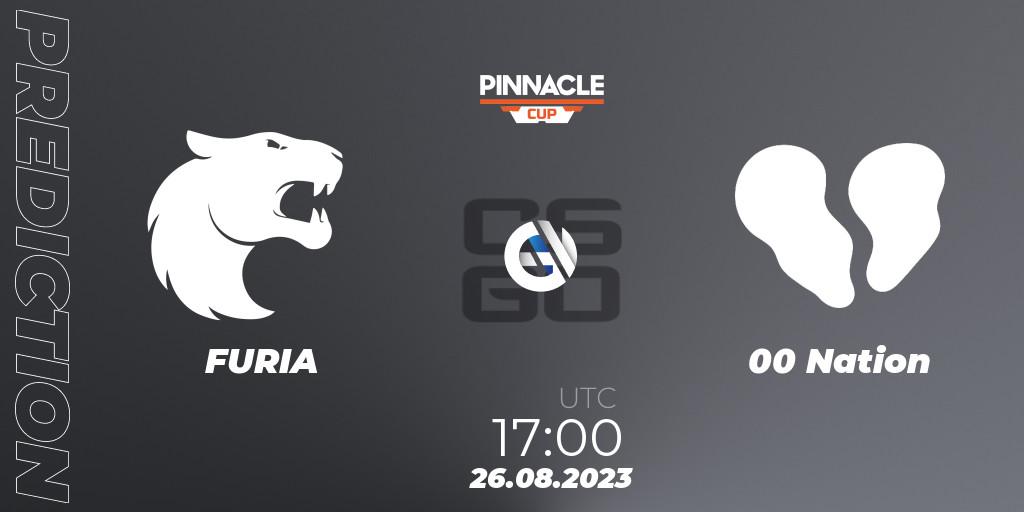 Prognose für das Spiel FURIA VS 00 Nation. 26.08.23. CS2 (CS:GO) - Pinnacle Cup V