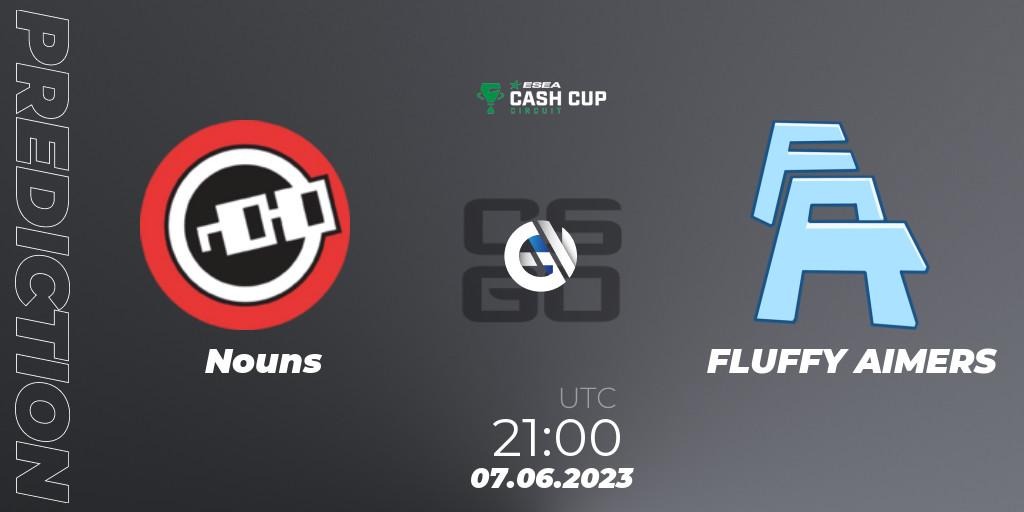 Prognose für das Spiel Nouns VS FLUFFY AIMERS. 07.06.2023 at 21:00. Counter-Strike (CS2) - ESEA Cash Cup Circuit Season 1 Finals