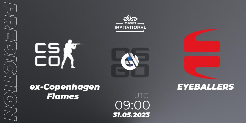 Prognose für das Spiel ex-Copenhagen Flames VS EYEBALLERS. 31.05.23. CS2 (CS:GO) - Elisa Invitational Spring 2023