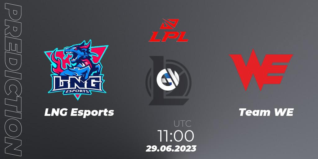 Prognose für das Spiel LNG Esports VS Team WE. 29.06.23. LoL - LPL Summer 2023 Regular Season