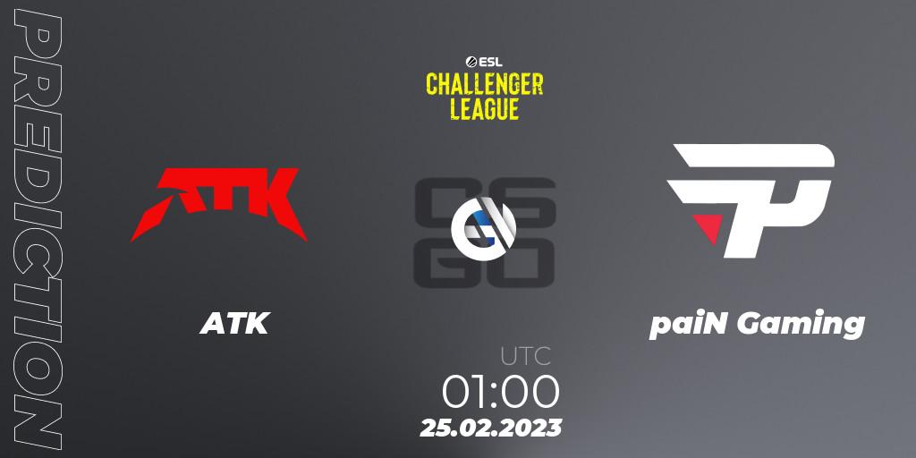 Prognose für das Spiel ATK VS paiN Gaming. 25.02.23. CS2 (CS:GO) - ESL Challenger League Season 44: North America