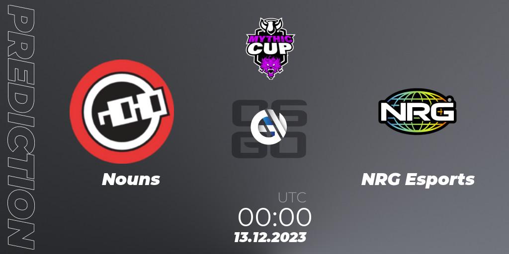 Prognose für das Spiel Nouns VS NRG Esports. 13.12.23. CS2 (CS:GO) - Mythic Winter Cup 2023