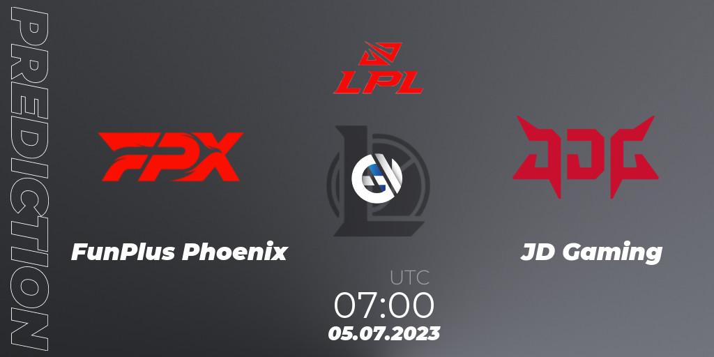 Prognose für das Spiel FunPlus Phoenix VS JD Gaming. 05.07.23. LoL - LPL Summer 2023 Regular Season